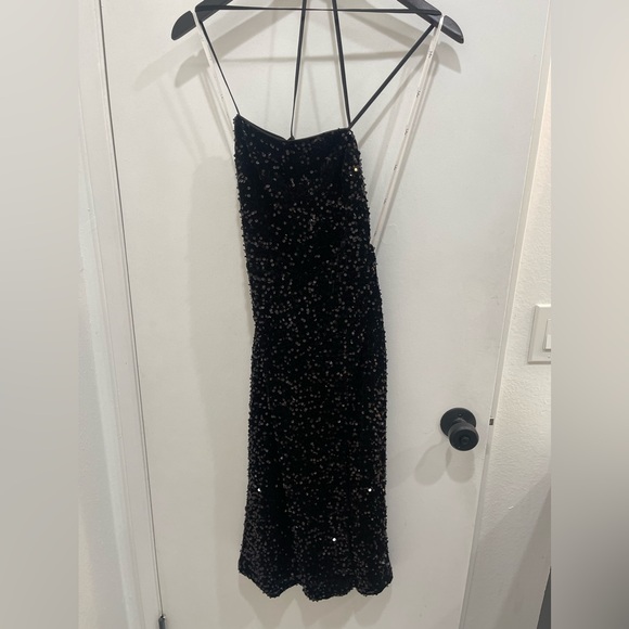 NEW YEARS EVE DRESS - Black sequin dress with corset style back. - Picture 3 of 10